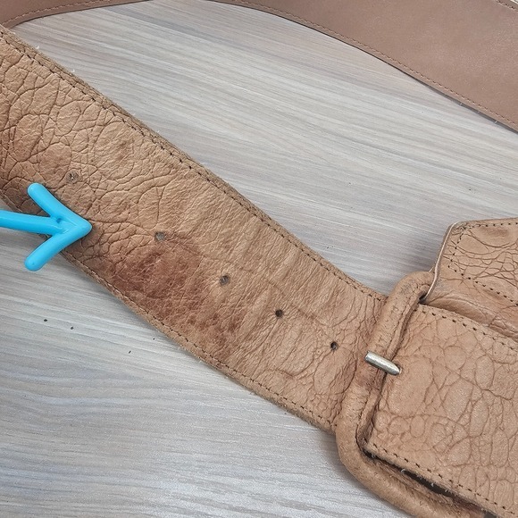 Vintage Y2K Croco Hip Belt S Tan Western Boho Leather‎ Alligator Embossed HELIUM main image 5